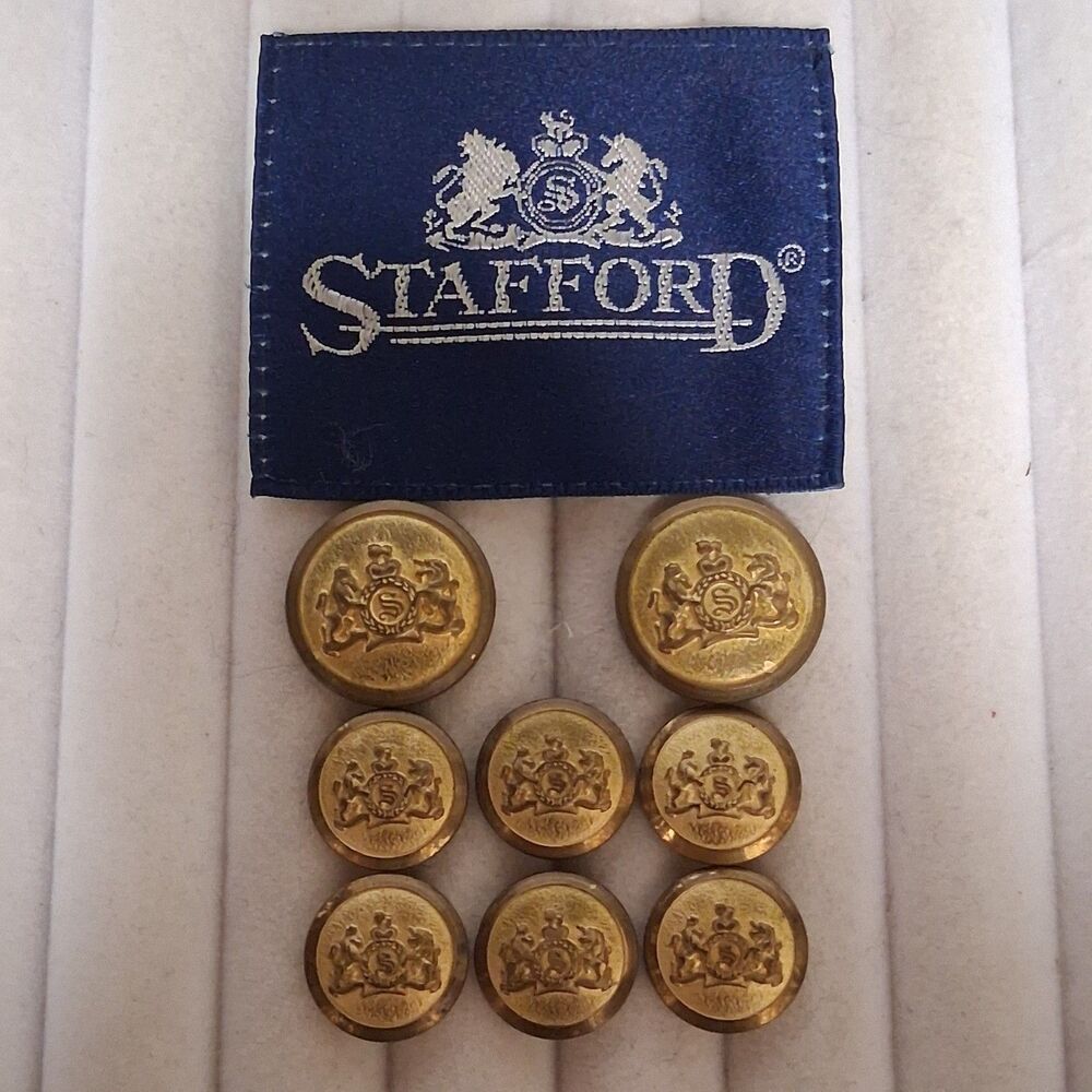 Stafford Gold Blazer Buttons 8 2-Large, 6 Smaller